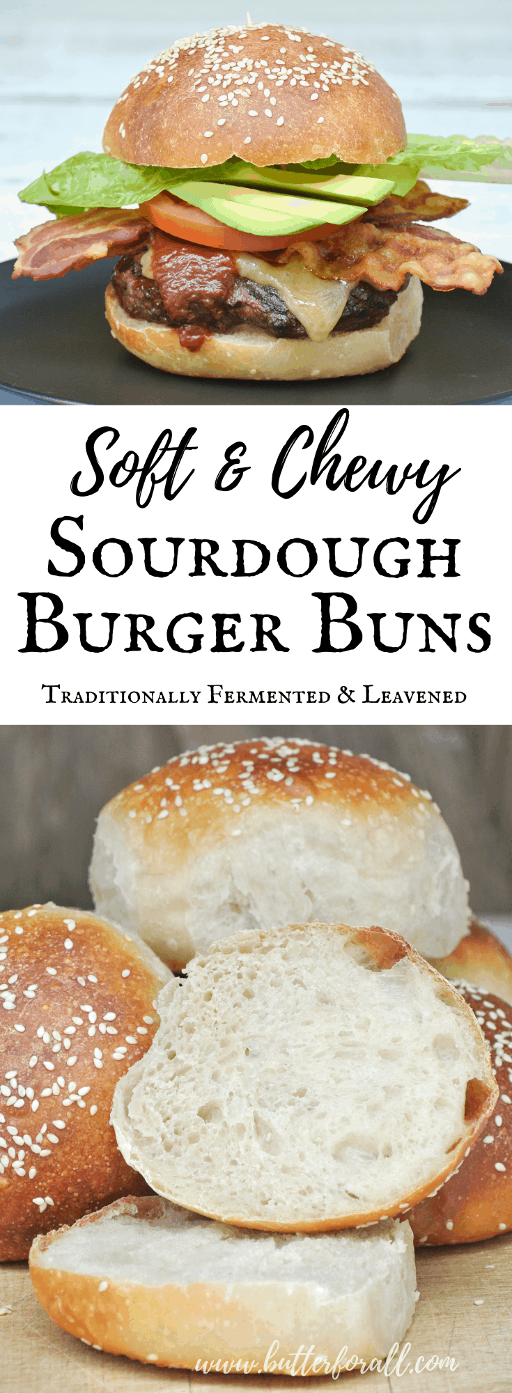 The Best Soft and Chewy Sourdough Burger Buns • Butter For All