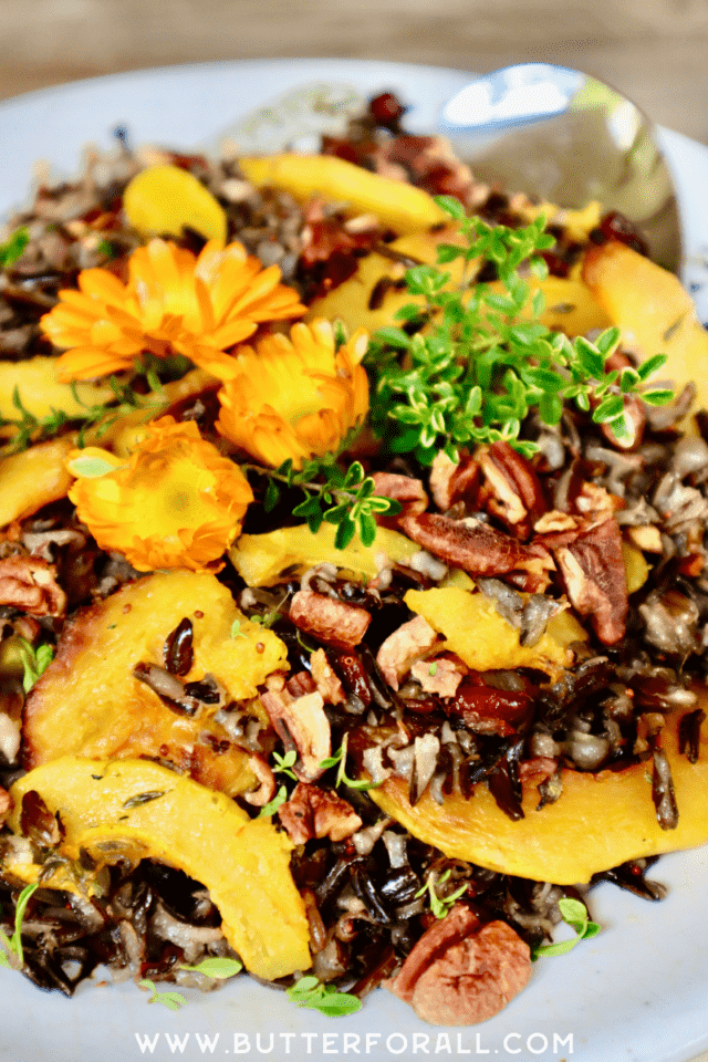 Soaked Wild Rice Salad With Buttery Delicata Squash, Cranberries, and